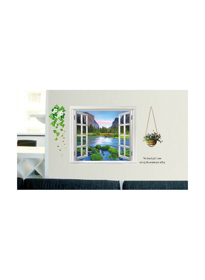 Landscape Themed Fake Window Wall Sticker Multicolour - Image 1