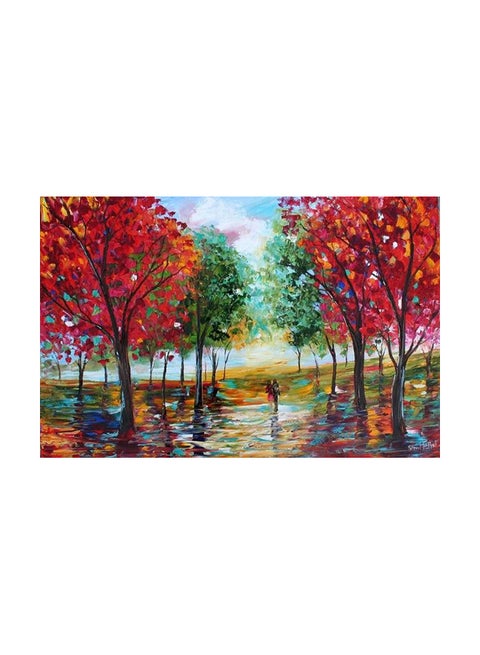 Attractive Canvas Fabric Print Tableau Multicolour 100x70cm