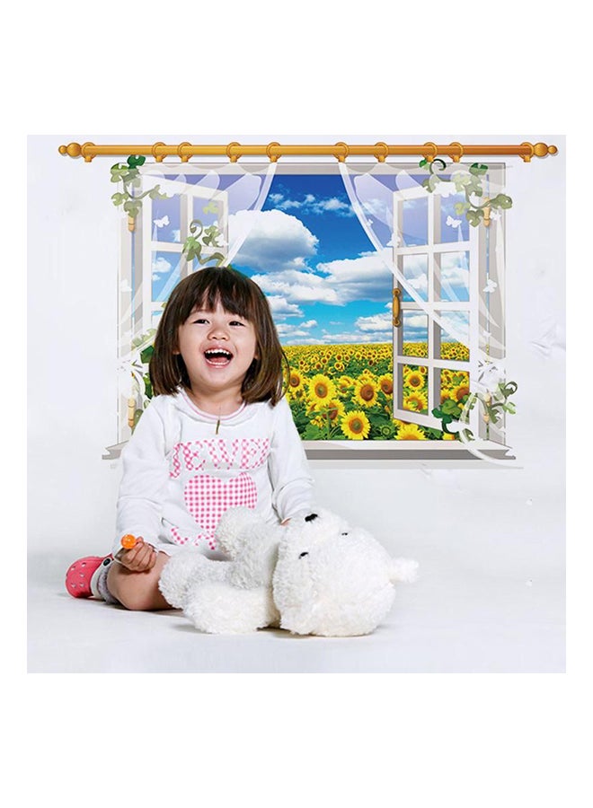 Window Landscape Background Decorative Wall Sticker Multicolour 60x90cm - Image 1