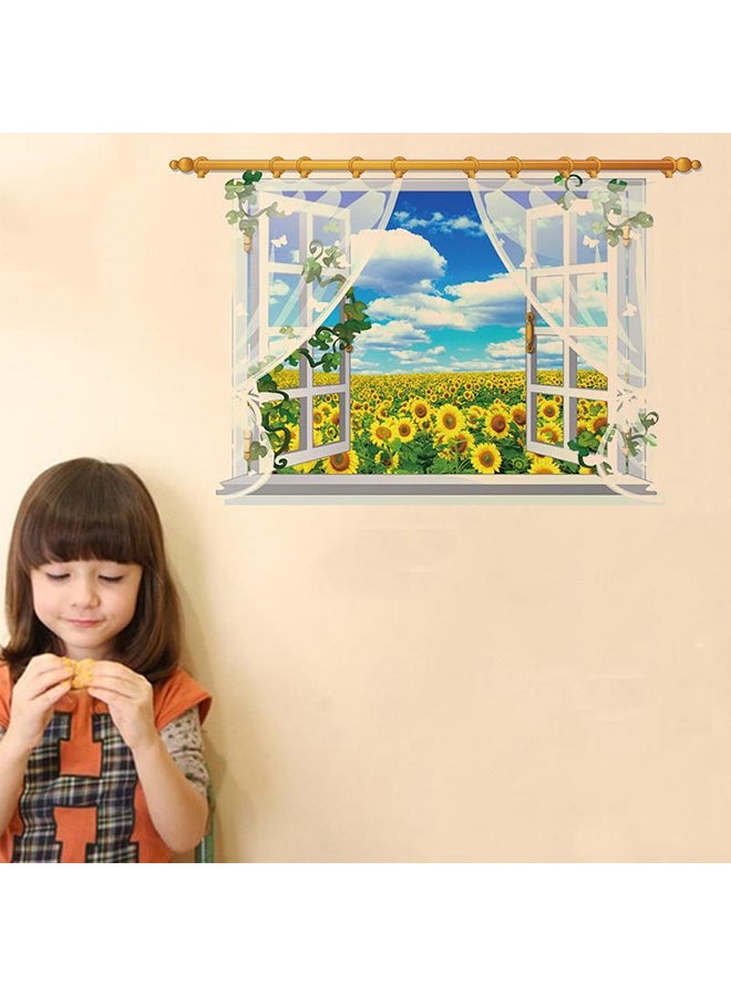 Window Landscape Background Decorative Wall Sticker Multicolour 60x90cm - Image 2