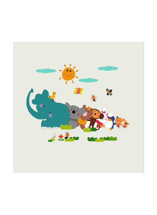 Generic Bear Elephant Monkey Rabbit Decal Nursery Wall Sticker Multicolour 45 x 25cm  - Image 1