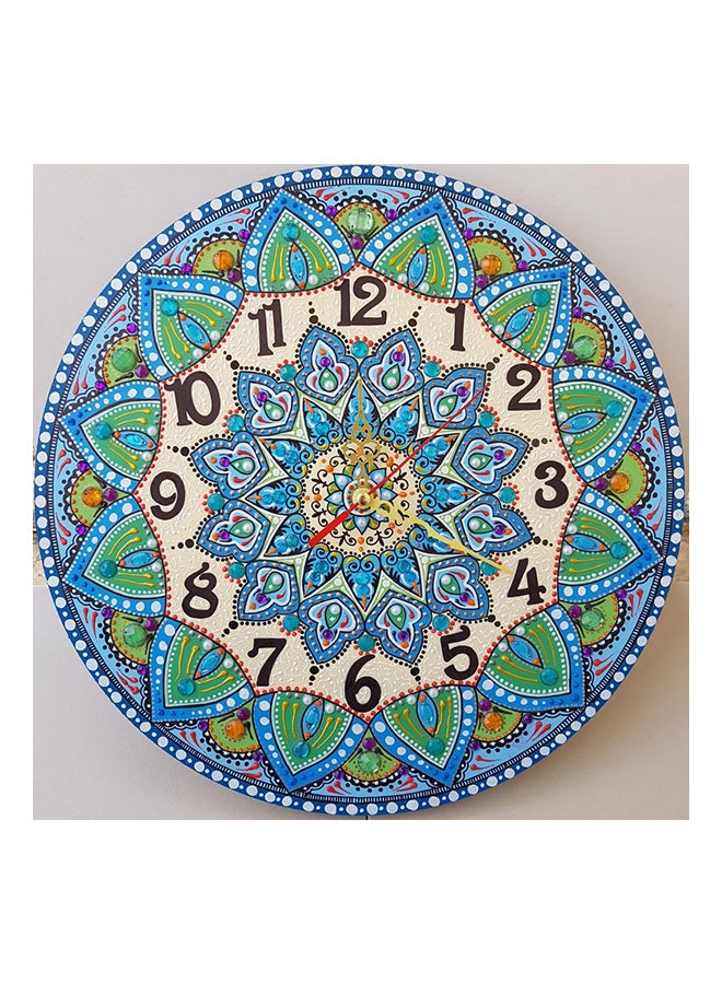 Analog Hand Painted Wall Clock Multicolour 45×35cm