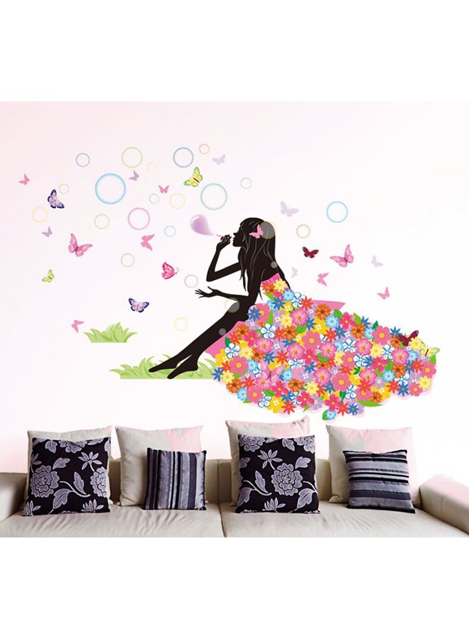 Butterfly Girl Wall Sticker Multicolour - Image 2