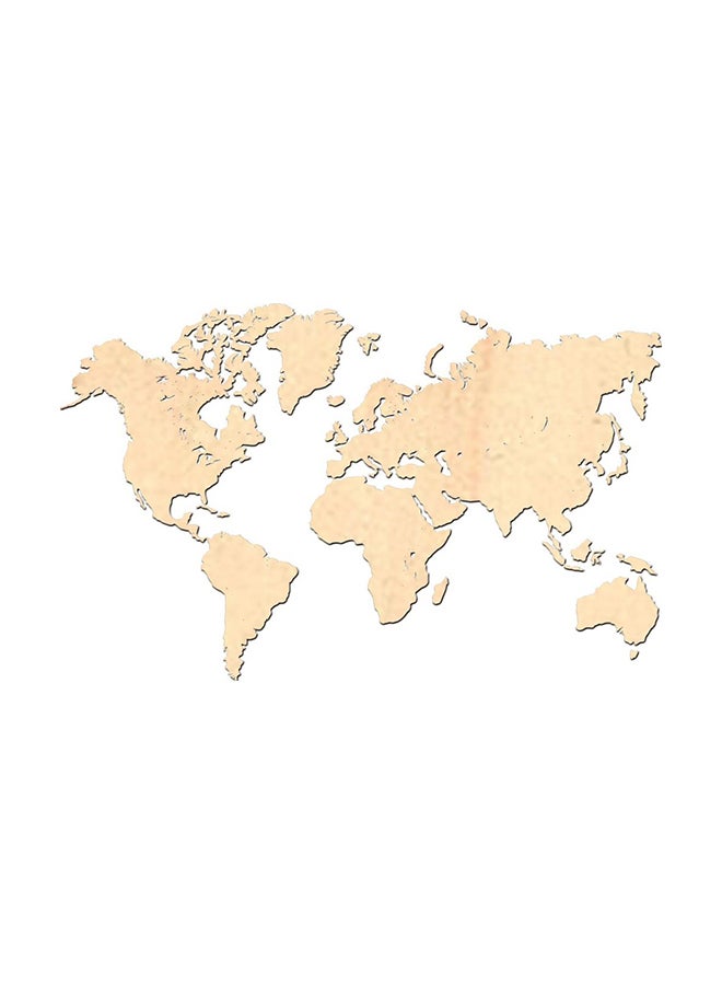 Wooden Wall Hangings World Map Beige 90 x 50cm