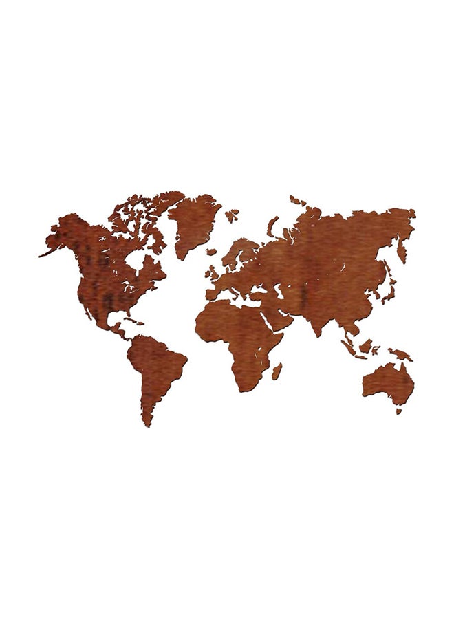 Generic - Wooden Wall Hangings World Map Brown 120 x 70cm - Image 1