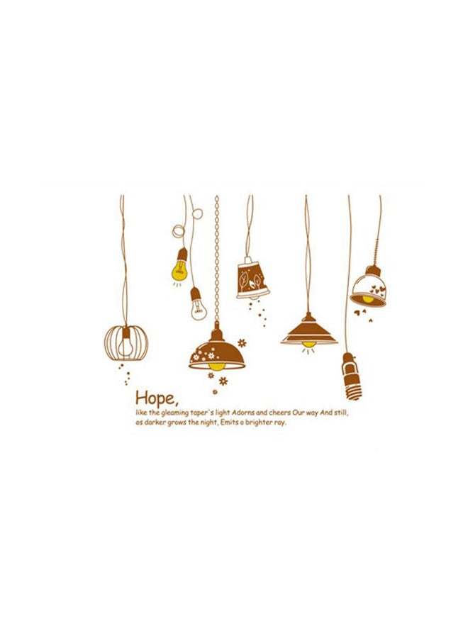 Hanging Ceiling Lamp Printed Self-Adhesive Wall Sticker Brown/Yellow
