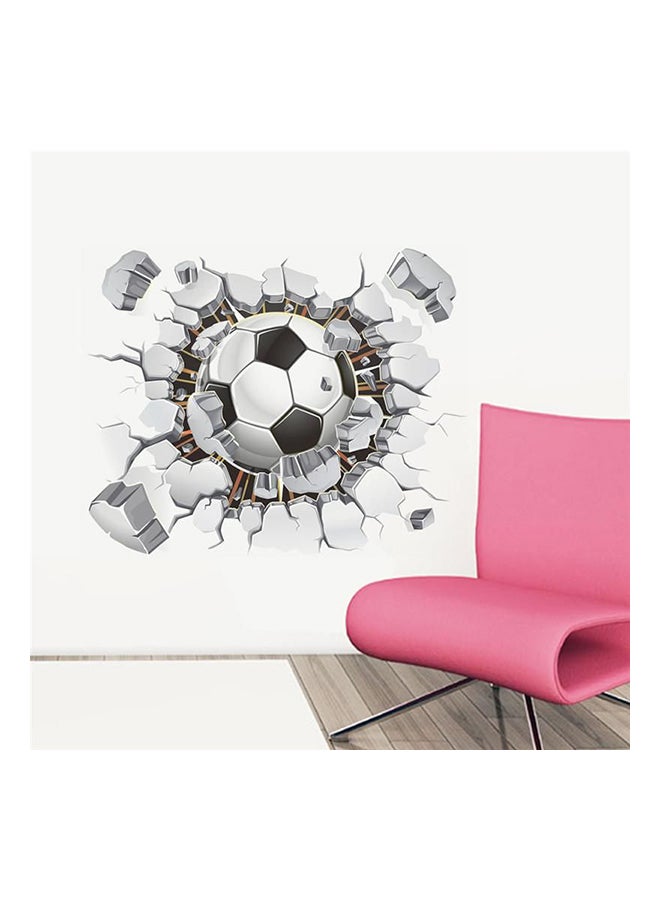 3D Broken Wall Football Vivid Wall Sticker Multicolour 45x60cm - Image 1