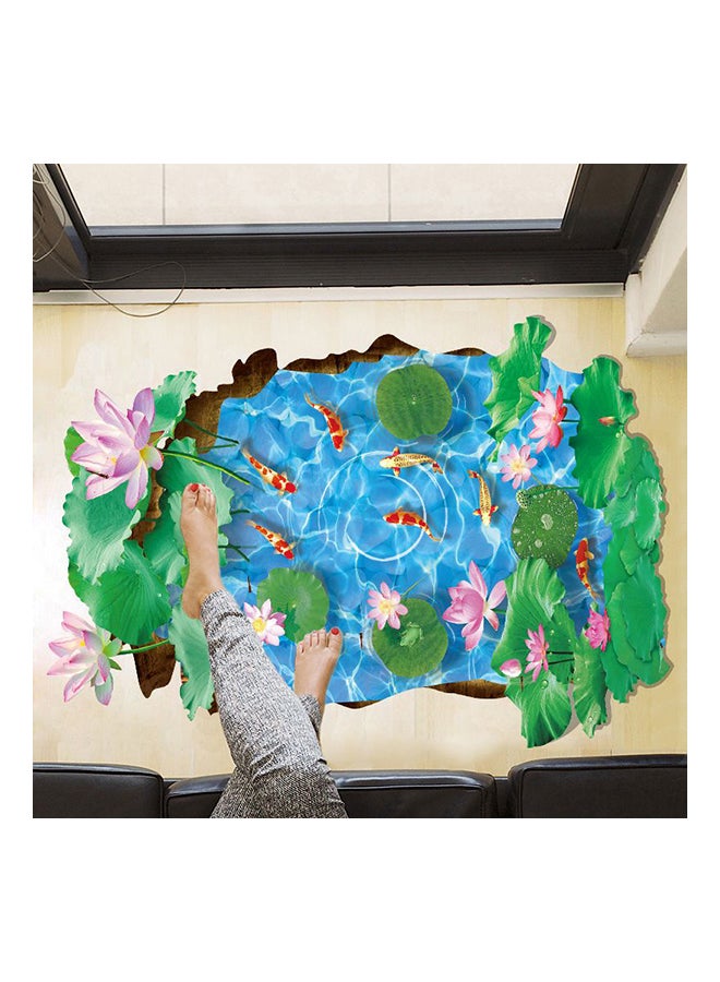 Generic 3D Lotus Pond Wall Sticker Multicolour 90x60cm  - Image 1