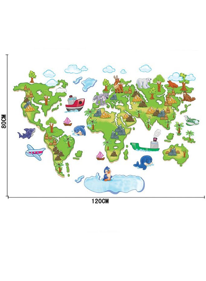 Colourful World Map Kids Wall Decals Wall Sticker Multicolour 90 x 60cm  - Image 2