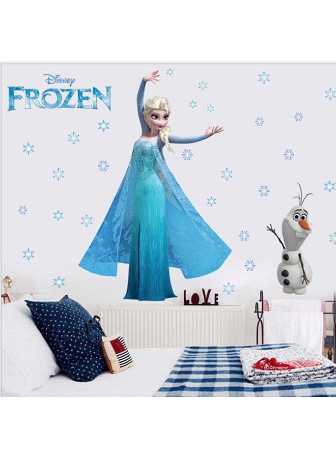 ملصق جداري قابل للإزالة بتصميم كرتوني ثلاثي الأبعاد مستوحى من فيلم الرسوم المتحركة "Frozen" متعدد الألوان 45 x 60سم - Image 2