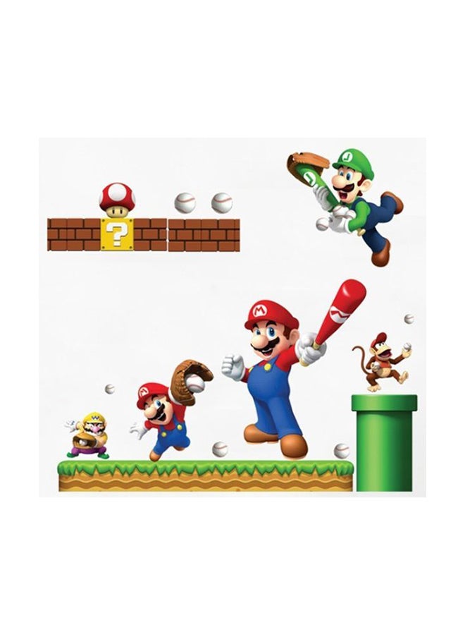 Super Mario Cartoon Wall Sticker Multicolour 70x50cm 