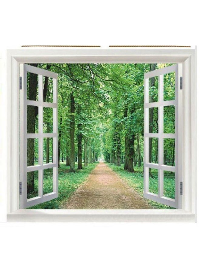 ملصق جداري ثلاثي الأبعاد على شكل نافذة مطلة على خلفيات طبيعية متعدد الألوان 60x90سم - Image 2