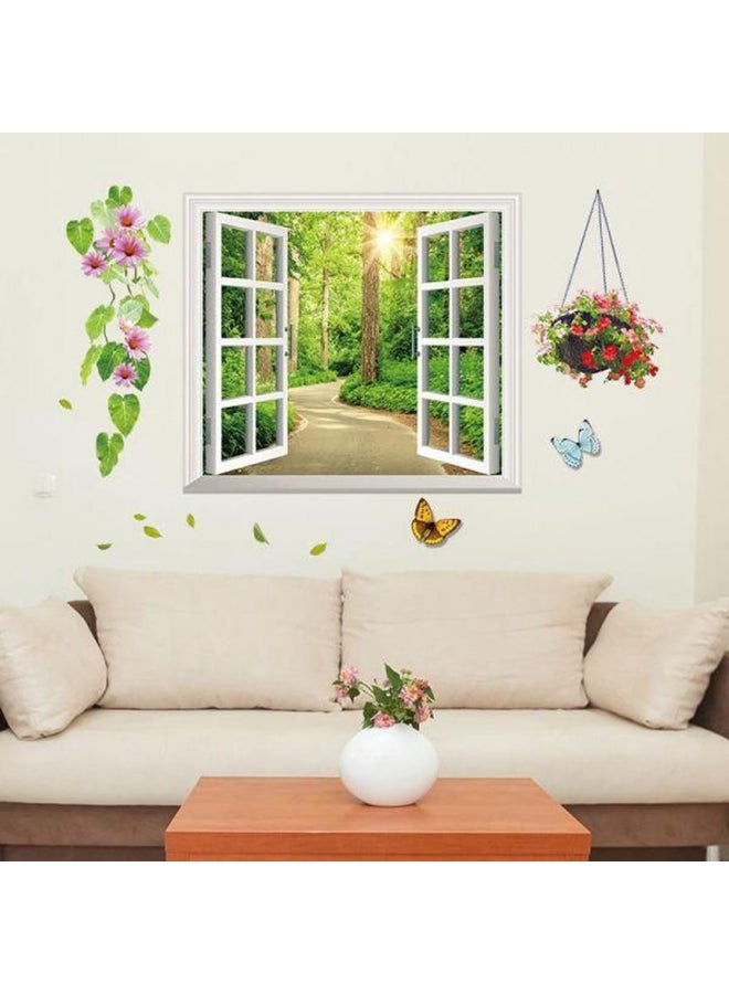 Landscape Fake Window Themed Wall Sticker Multicolour - Image 2