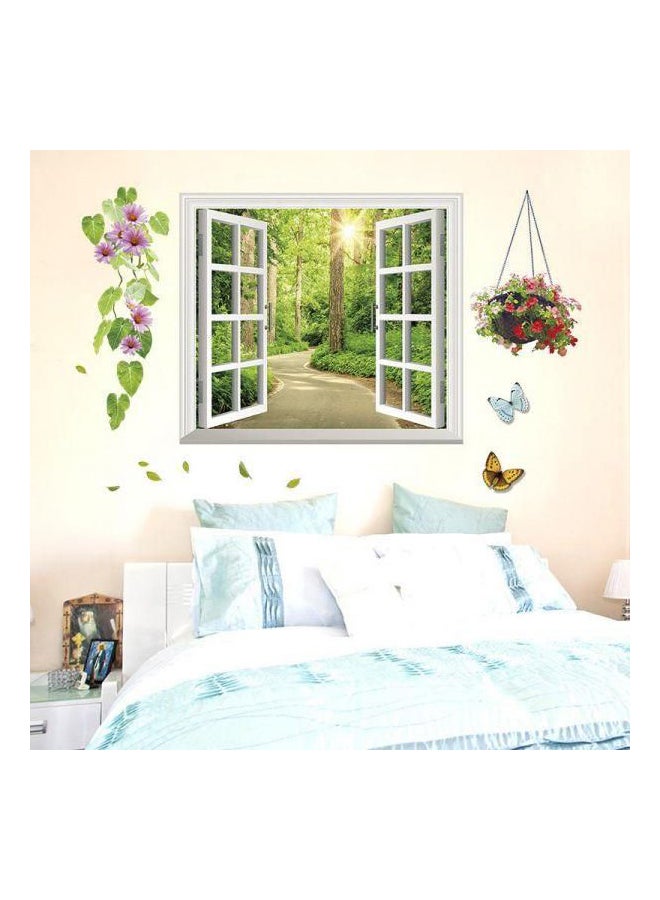 Landscape Fake Window Themed Wall Sticker Multicolour - Image 1