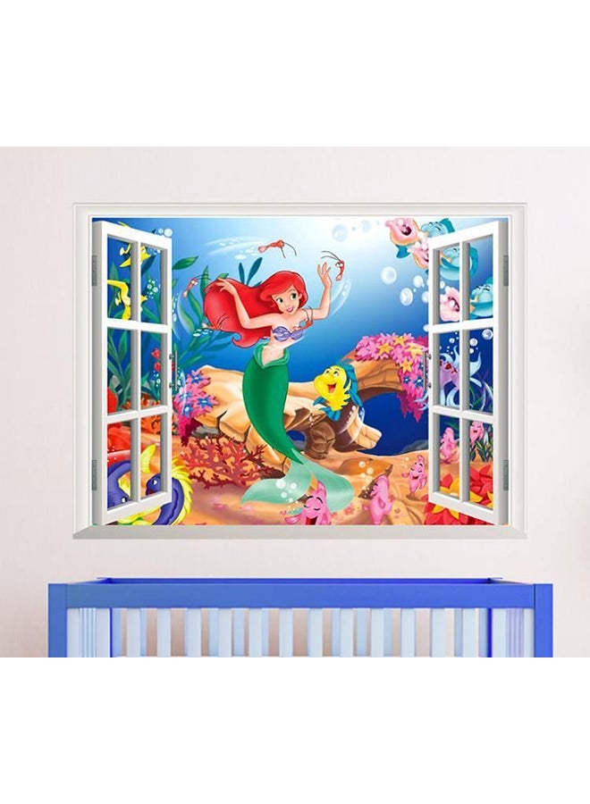 3D Fake Waterproof Removable Mermaid Window Wall Sticker Multicolour 60x45cm