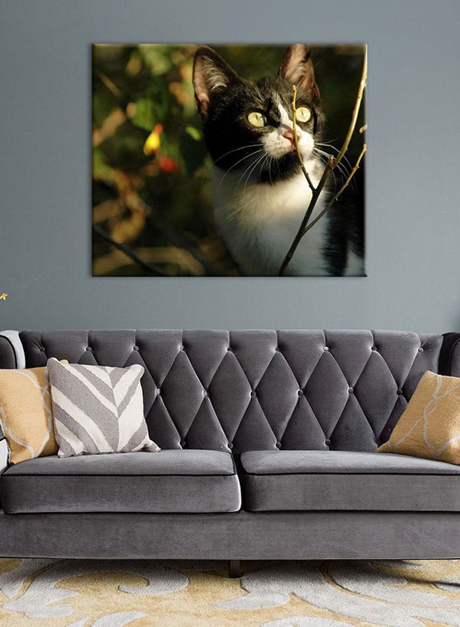 Cat Canvas Painting Multicolour 40x40cm