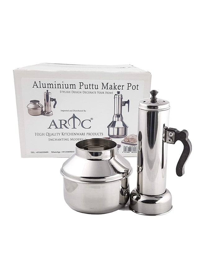 ARTC - Aluminium Puttu Maker Pot Silver 35x11cm - Image 1