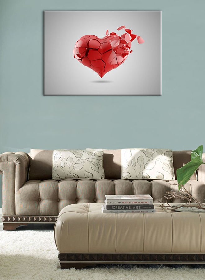 Bonamaison - Broken Heart Canvas Painting Red 30x45cm - Image 1