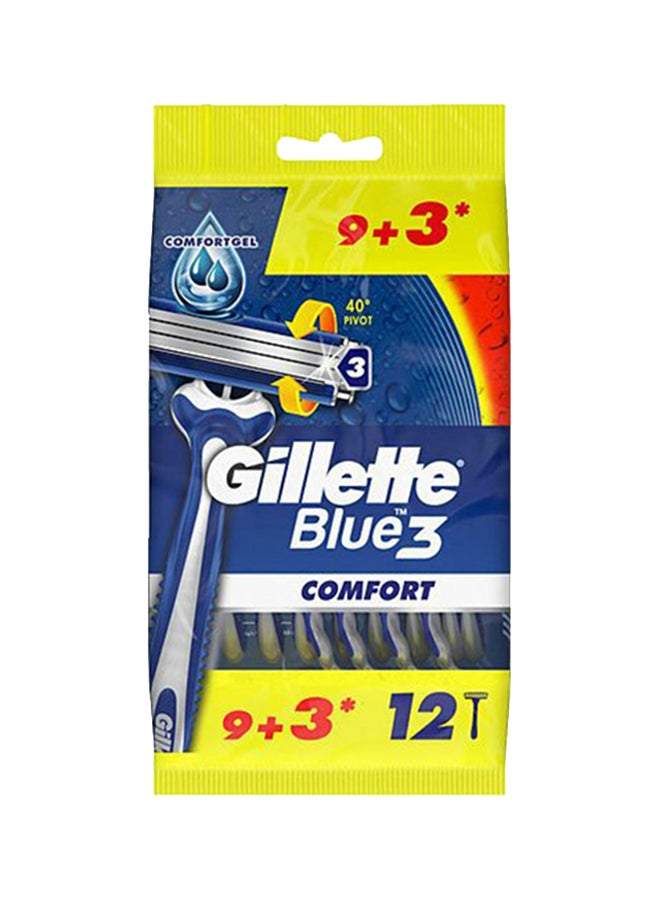 مجموعة شفرات حلاقة مريحة مكونة من 12 قطعة