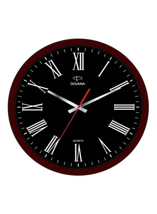 ساعة حائط بعقارب ذات تصميم دائري بني/أسود 381x415x45مم