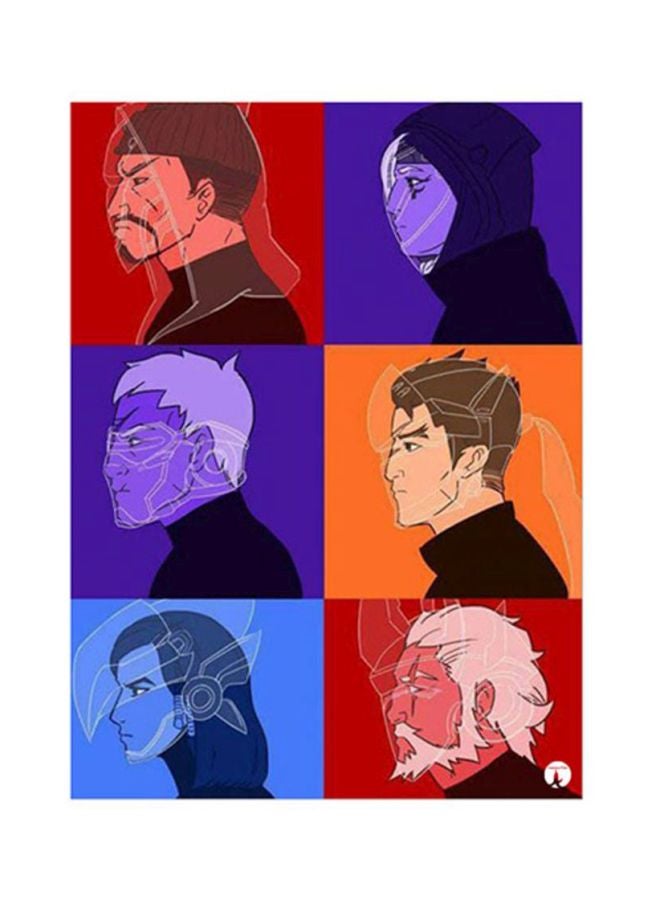 بي بي ملصق لوحات معدنية برسمة لعبة الفيديو Overwatch متعدد الألوان 15x20سم