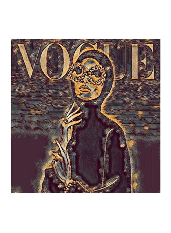 Atiq Vogue Fashion And Lifestyle MDF Wall Art Painting Black/Grey/Gold 30x0.5x30cm - Image 1