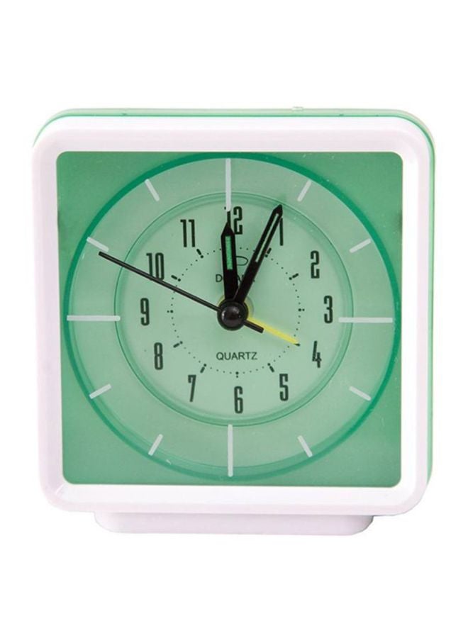 Square Analog Alarm Clock Green/White
