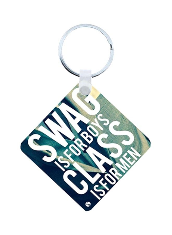 بي بي سلسلة مفاتيح من الخشب بطبعة عبارة باللغة الإنجليزية