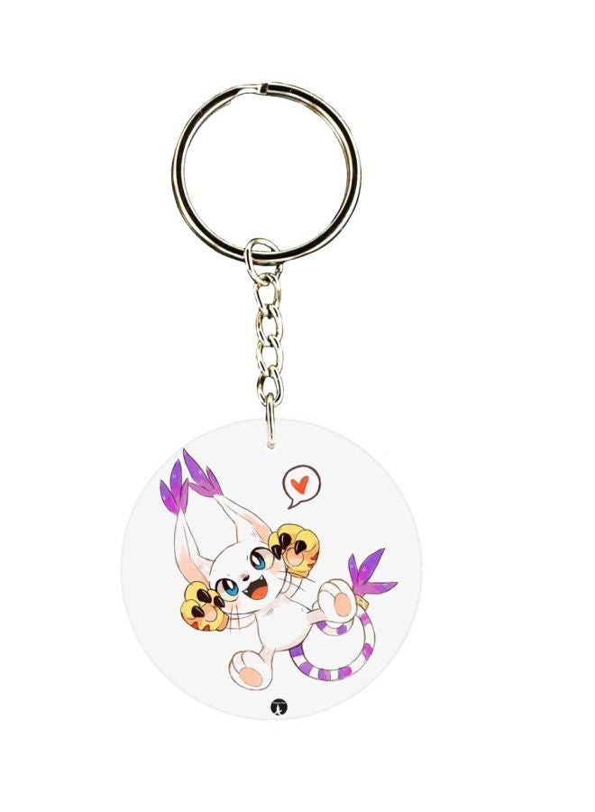 Digimon Anime Double Side Printed Keychain