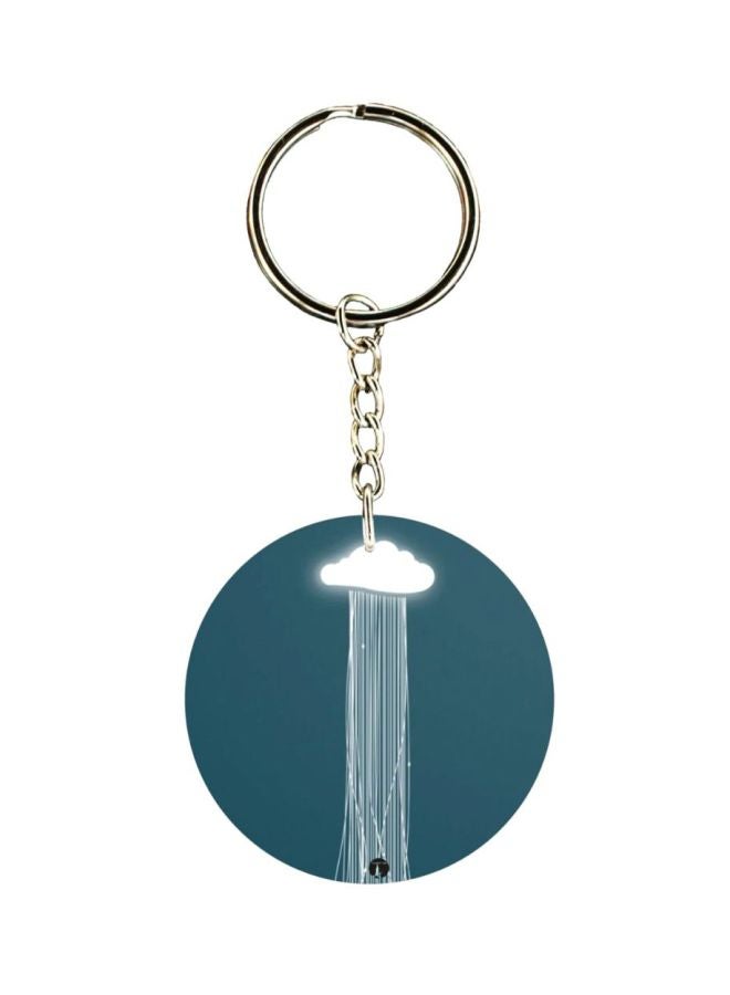 بي بي سلسلة مفاتيح مطبوعة برسمة سحابة