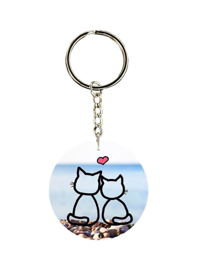 بي بي سلسلة مفاتيح من البلاستيك بطبعة قطط