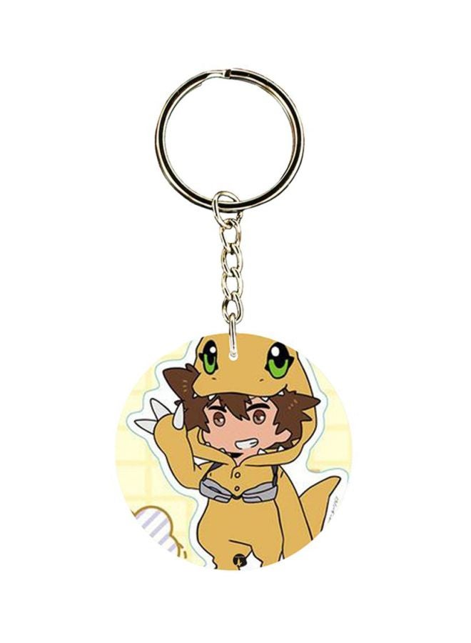 بي بي سلسلة مفاتيح من البلاستيك بطبعة من مسلسل الأنيمي Digimon