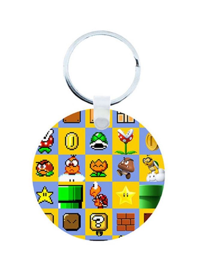 بي بي سلسلة مفاتيح من الخشب بطبعة من لعبة "Super Mario"