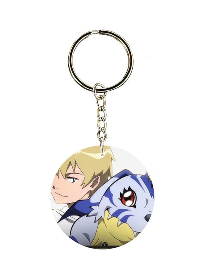 بي بي سلسلة مفاتيح مزينة بطبعة سلسلة الرسوم المتحركة "Digimon"