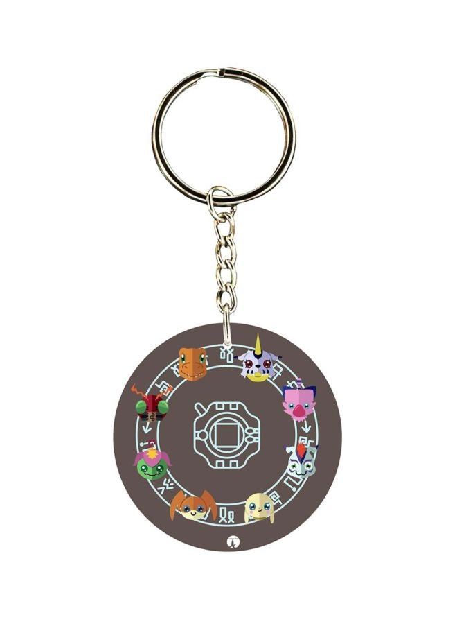 Anime Digimon Double Side Printed Keychain
