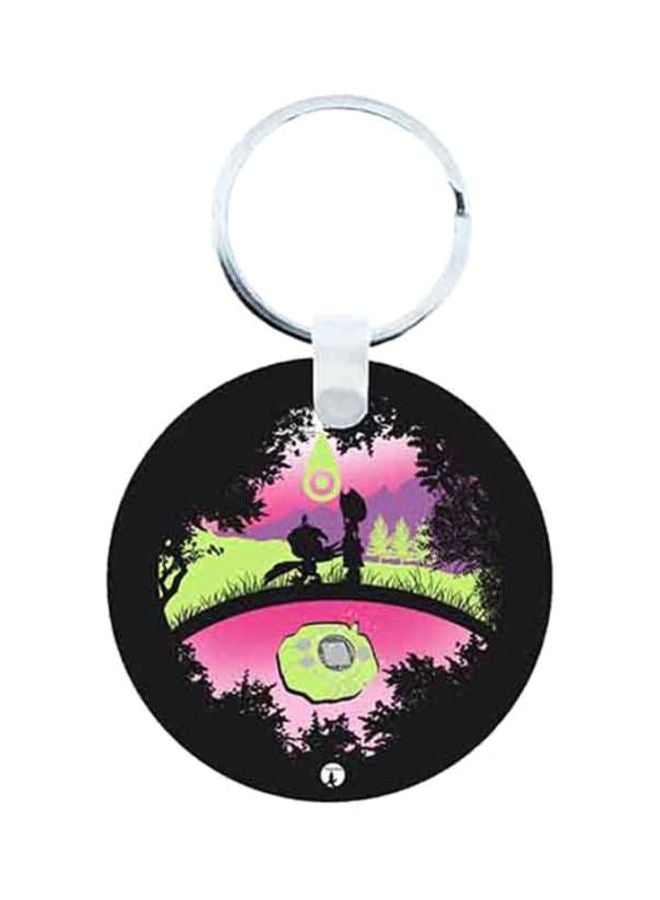 سلسلة مفاتيح خشبية بتصميم من مسلسل الرسوم المتحركة "Digimon"