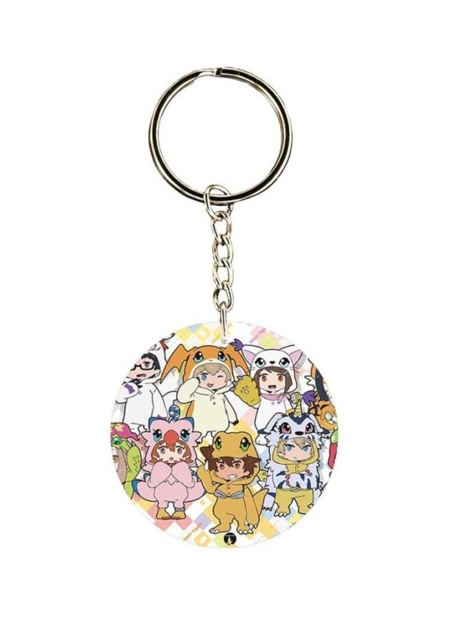 بي بي سلسلة مفاتيح من البلاستيك بطبعة من مسلسل الأنيمي Digimon