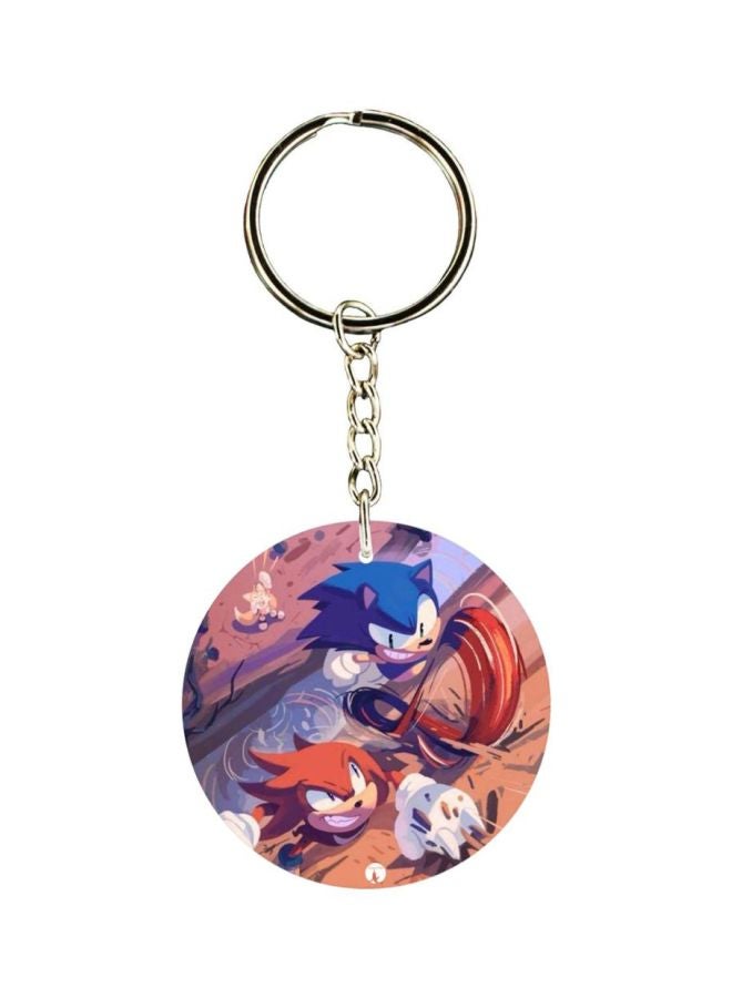 BP Double Sided Sonic Printed Plastic Keychain