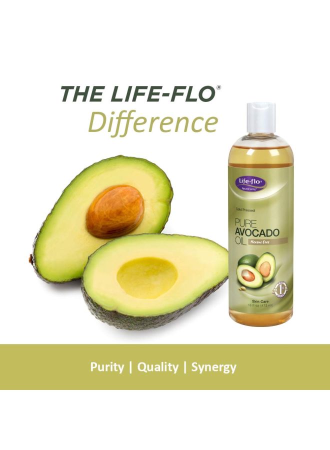Life-flo Natural Living Cold Pressed Pure Avocado Oil 473ml  - Image 3