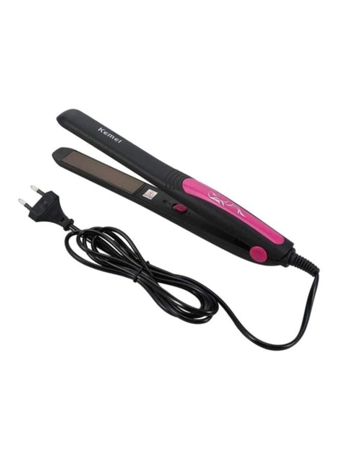 Kemei Professional Hair Straightener Black/Pink  - Image 1