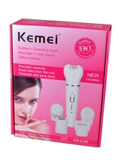 Kemei Electric Epilator And Heads Kit White/Silver  - Image 2