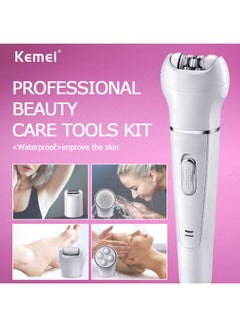 Kemei Electric Epilator And Heads Kit White/Silver  - Image 4