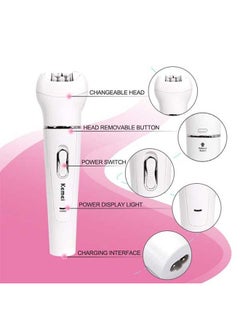 Kemei Electric Epilator And Heads Kit White/Silver  - Image 5