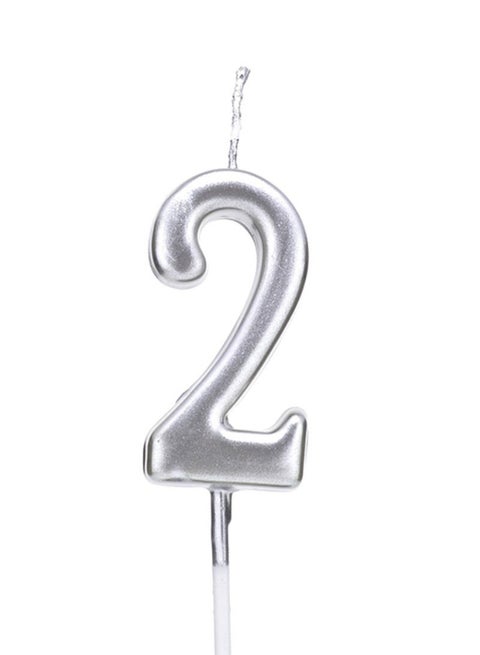 Number 2 Happy Birthday Candle 2 x 4cm