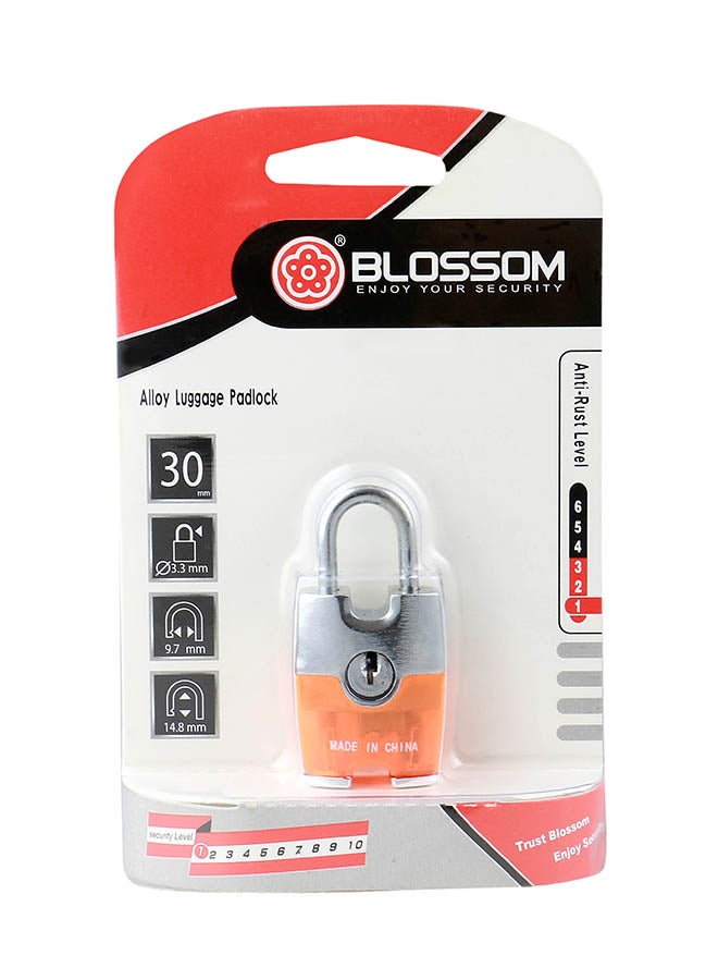 Blossom Alloy Luggage Lock Silver/Orange  - Image 2