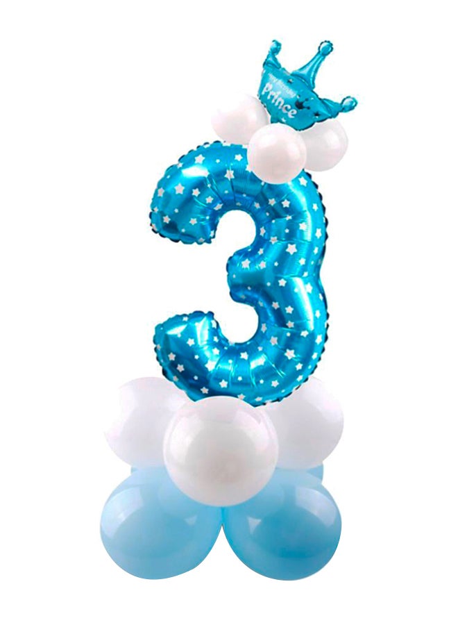 Cool Baby 14-Piece Number 3 Shaped Party Balloon Set 32inch - Image 1
