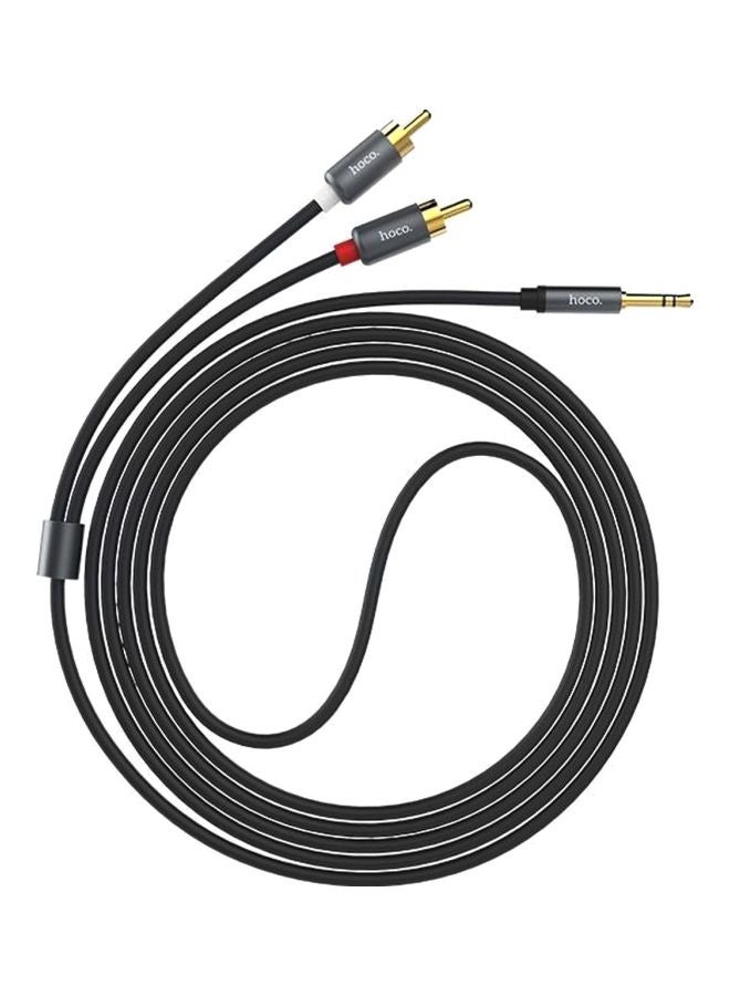 Hoco AUX 3.5 To RCA Stereo Connectors Audio Cable Black/Grey  - Image 1