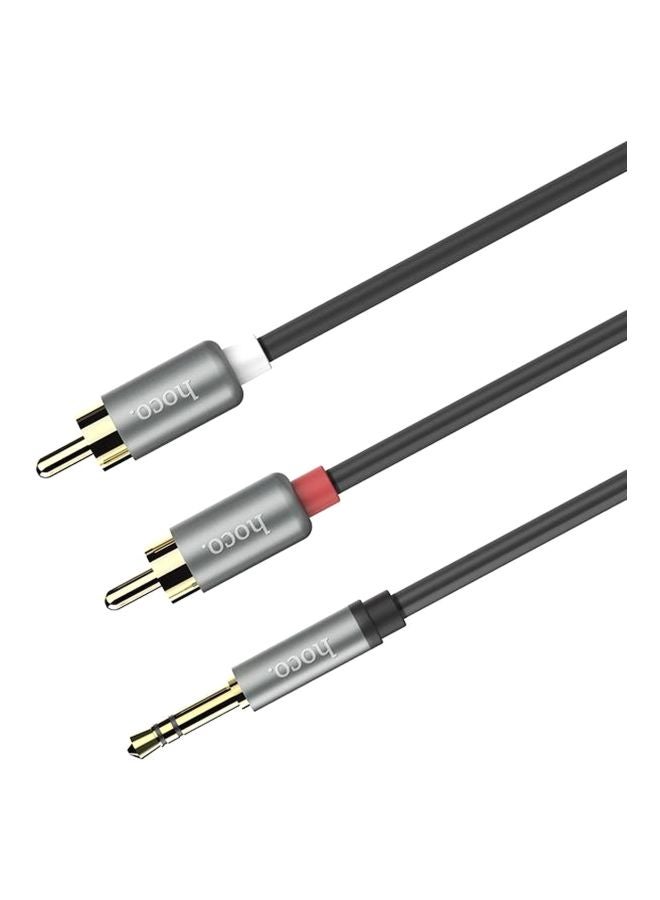 Hoco AUX 3.5 To RCA Stereo Connectors Audio Cable Black/Grey  - Image 3