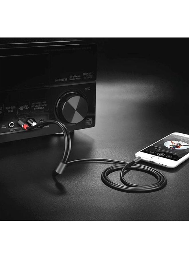 Hoco AUX 3.5 To RCA Stereo Connectors Audio Cable Black/Grey  - Image 4