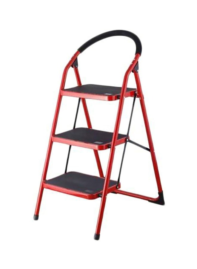 Top Fit - 3-Step Portable Ladder Red/Black 120x37x47cm - Image 1